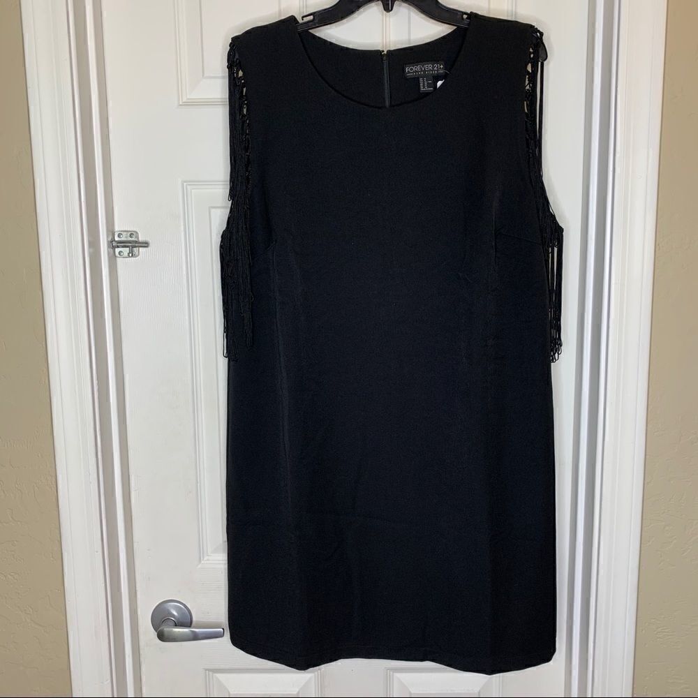 Forever 21 Plus Black Dress Fringe Sides
